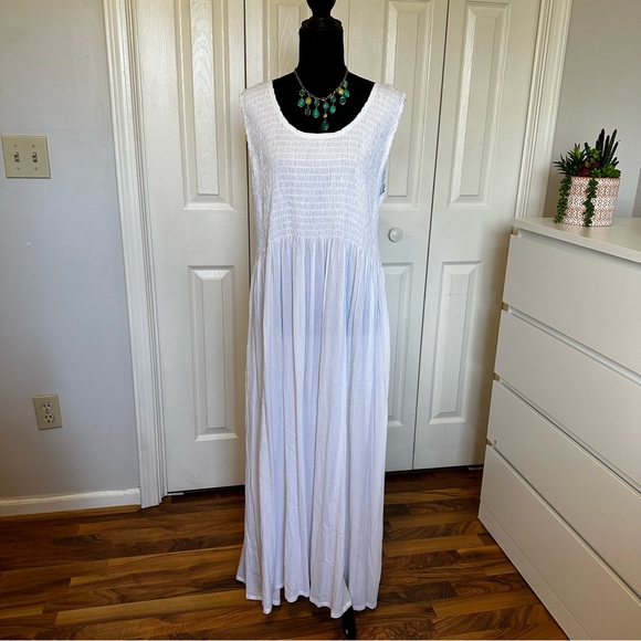 Dalin Dresses & Skirts - Dalin White Maxi Dress Sleeveless Smocked Bodice Cottagecore Size XL